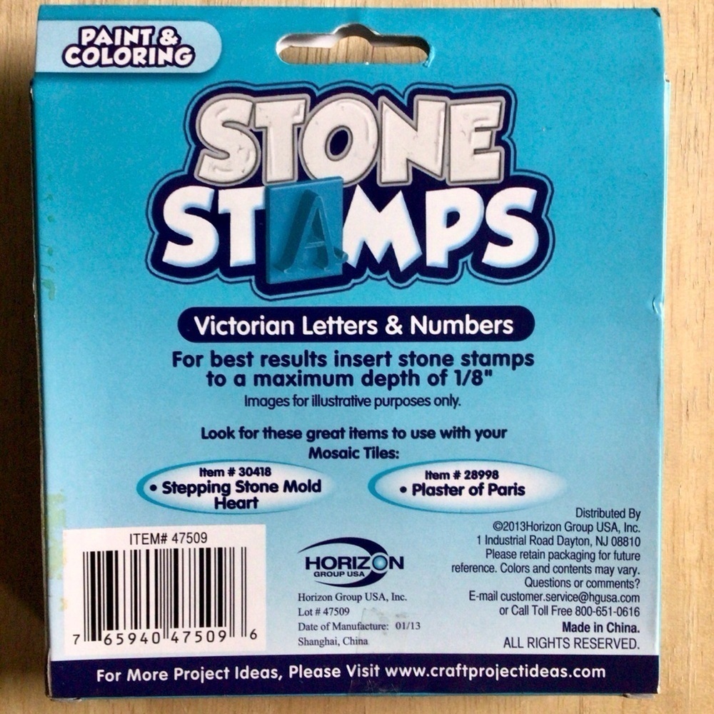 Stone Stamps Victorian Letters and Numbers - 20 Pack - Picture 3 of 3